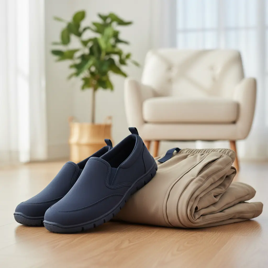 Pantalones adaptativos de fácil calce color beige
